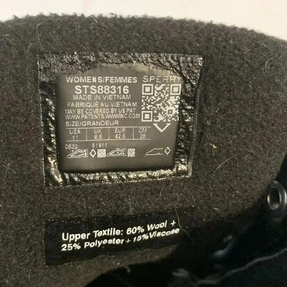 Sperry Saltwater Buffalo‎ Check Duck Boot Black Gray Size 11 Rain Galosh Snow - Picture 6 of 6